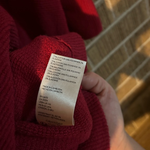 Free People Ottoman Slouchy Long Sleeve Tunic Oversized Red Wine Size M - Picture 7 of 7